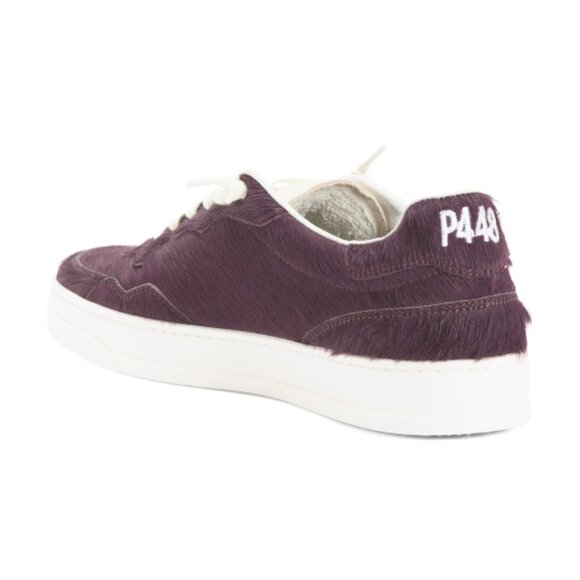 P448 Made In Italy Leather Lace Up Sneakers - Picture 2 of 3